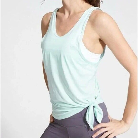 Athleta Max Out Side Tie Tank Top Shirt Small Workout Tank Run Yoga Training - Picture 1 of 11